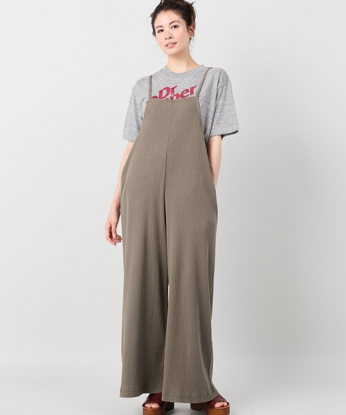 JOURNAL STANDARD（ジャーナルスタンダード）の「CSライトリブサロペット（パンツ・ブラック/フリー/在庫あり）」の2枚目の写真