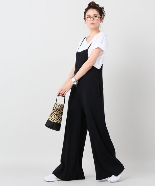 JOURNAL STANDARD（ジャーナルスタンダード）の「CSライトリブサロペット（パンツ・ブラック/フリー/在庫あり）」の5枚目の写真