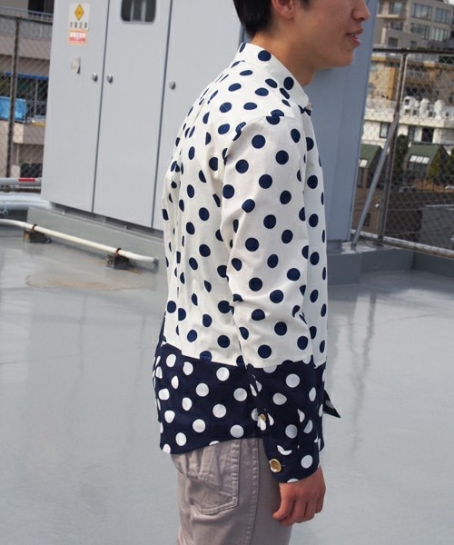FRAPBOIS（フラボア）の「クオータースイッチ（シャツ/ブラウス・メンズ・ホワイト/ネイビー・2/3）」の3枚目の写真