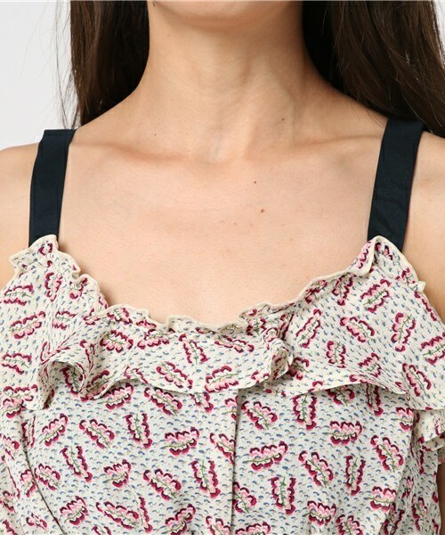 archives（アルシーヴ）の「シフォンプリントキャミ（シャツ/ブラウス・レディース・オフホワイト/ネイビー/マスタード・MEDIUM）」の7枚目の写真