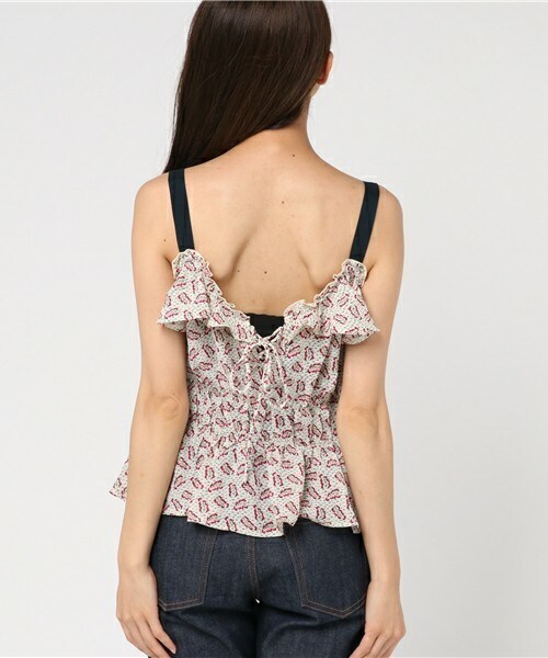 archives（アルシーヴ）の「シフォンプリントキャミ（シャツ/ブラウス・レディース・オフホワイト/ネイビー/マスタード・MEDIUM）」の6枚目の写真