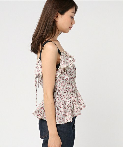 archives（アルシーヴ）の「シフォンプリントキャミ（シャツ/ブラウス・レディース・オフホワイト/ネイビー/マスタード・MEDIUM）」の5枚目の写真