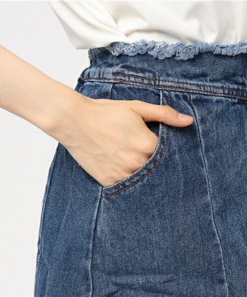 archives（アルシーヴ）の「フリンジＺＩＰデニムスカート（デニムスカート・レディース・ブルー/サックスブルー・MEDIUM）」の8枚目の写真