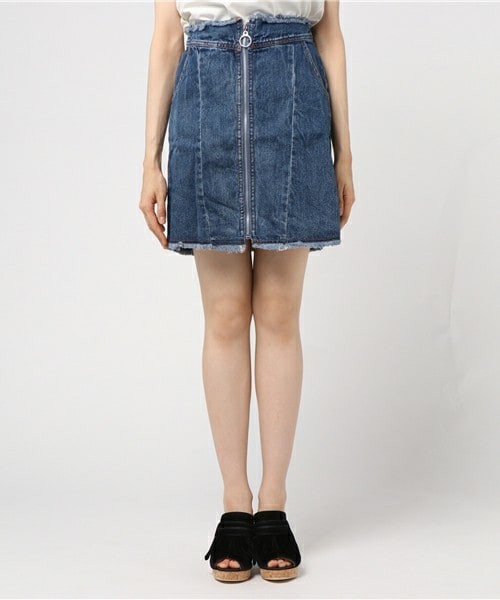 archives（アルシーヴ）の「フリンジＺＩＰデニムスカート（デニムスカート・レディース・ブルー/サックスブルー・MEDIUM）」の3枚目の写真