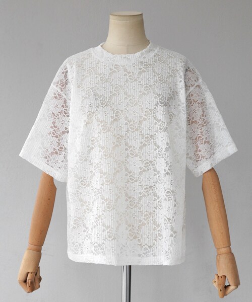 DHOLIC（ディーホリック）の「フローラルレースショートスリーブTシャツ（Tシャツ/カットソー・レディース・FREE）」の2枚目の写真