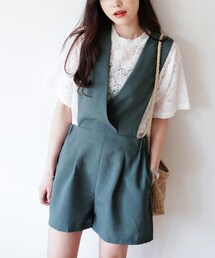 DHOLIC | Vネックスリーブレスショートオールインワン(つなぎ/オールインワン)