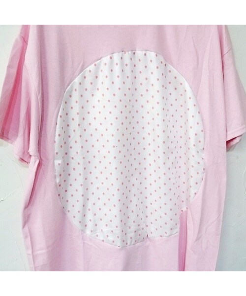 STORES.jp(ストアーズドットジェーピー)の「途中でやめる まるT ピンク×ドット(Tシャツ/カットソー・メンズ・その他)」の2枚目の写真