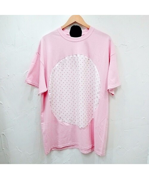 STORES.jp(ストアーズドットジェーピー)の「途中でやめる まるT ピンク×ドット(Tシャツ/カットソー・メンズ・その他)」の1枚目の写真
