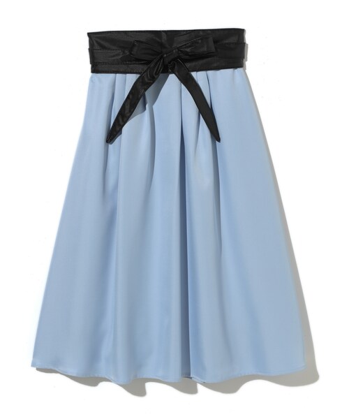 GRL（グレイル）の「サッシュベルト付フレアスカート（スカート・レディース・グリーン/ブルー/レッド・M）」の2枚目の写真