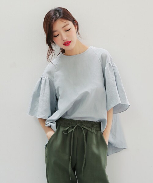 DHOLIC（ディーホリック）の「バックストラップラッフルスリーブブラウス（シャツ/ブラウス・レディース・FREE）」の3枚目の写真