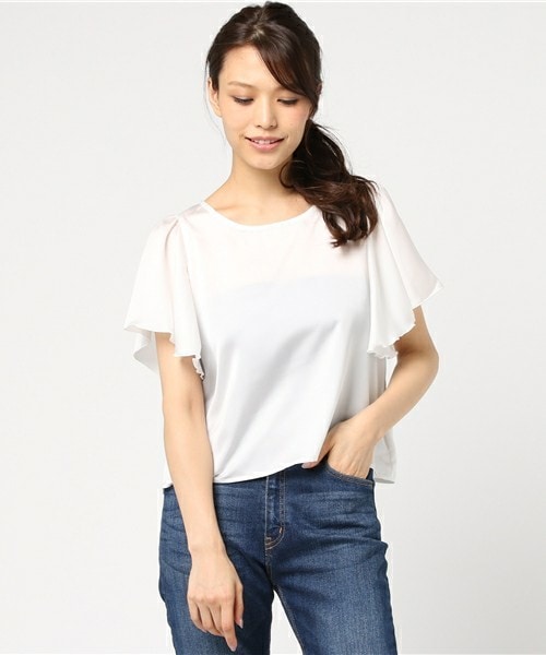 archives（アルシーヴ）の「ペプラムベルト付フレア袖プルオーバー（シャツ/ブラウス・レディース・オフホワイト/ブラック/シルバーグレー・MEDIUM）」の12枚目の写真