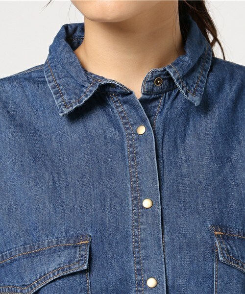 archives（アルシーヴ）の「BIGデニムシャツ（シャツ/ブラウス・レディース・グレー/ブルー/ロイヤルブルー・MEDIUM）」の7枚目の写真