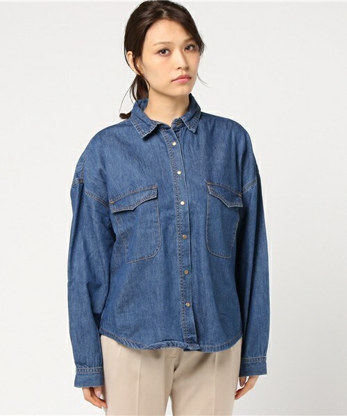 archives（アルシーヴ）の「BIGデニムシャツ（シャツ/ブラウス・レディース・グレー/ブルー/ロイヤルブルー・MEDIUM）」の4枚目の写真