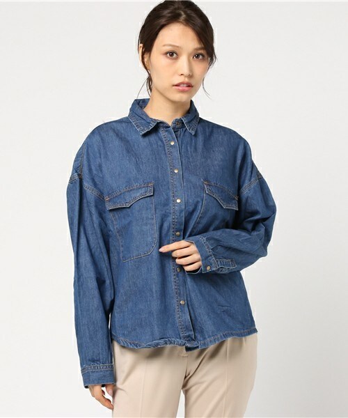 archives（アルシーヴ）の「BIGデニムシャツ（シャツ/ブラウス・レディース・グレー/ブルー/ロイヤルブルー・MEDIUM）」の3枚目の写真