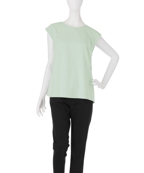 LAGUNAMOON（ラグナムーン）の「バックプリーツレイヤードTOPS（トップス・レディース・ホワイト/ブラック/ミントグリーン・F）」の4枚目の写真