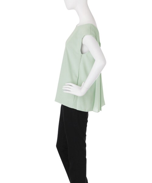 LAGUNAMOON（ラグナムーン）の「バックプリーツレイヤードTOPS（トップス・レディース・ホワイト/ブラック/ミントグリーン・F）」の6枚目の写真