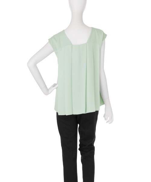 LAGUNAMOON（ラグナムーン）の「バックプリーツレイヤードTOPS（トップス・レディース・ホワイト/ブラック/ミントグリーン・F）」の7枚目の写真