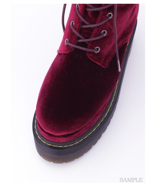 lilLilly（リルリリー）の「[LILICIOUS]レースアップロングブーツ（シューズ・レディース・BLACK/VELVET BLK/BURGANDY・1(22-22.5)/2(23-23.5)/3(24-24.5)）」の7枚目の写真