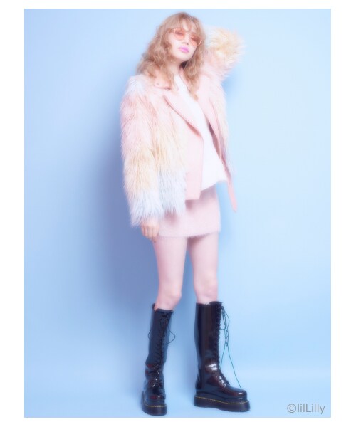 lilLilly（リルリリー）の「[LILICIOUS]レースアップロングブーツ（シューズ・レディース・BLACK/VELVET BLK/BURGANDY・1(22-22.5)/2(23-23.5)/3(24-24.5)）」の11枚目の写真