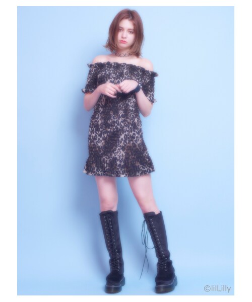 lillilly リルリリー レースアップロングブーツ ベルベット ブラック 黒 f23d0881dbb3f9c18395b3595bf938