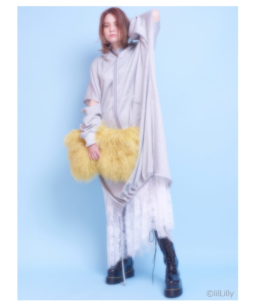 lilLilly（リルリリー）の「[LILICIOUS]レースアップロングブーツ（シューズ・レディース・BLACK/VELVET BLK/BURGANDY・1(22-22.5)/2(23-23.5)/3(24-24.5)）」の18枚目の写真