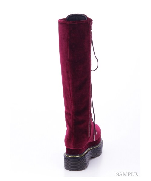 lilLilly（リルリリー）の「[LILICIOUS]レースアップロングブーツ（シューズ・レディース・BLACK/VELVET BLK/BURGANDY・1(22-22.5)/2(23-23.5)/3(24-24.5)）」の5枚目の写真