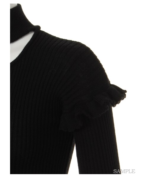 lilLilly 新作チョーカーネックリブニット lilLilly（リルリリー）の「フリルチョーカーネックニット（）」 - WEAR