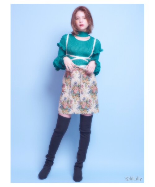 lilLilly 新作チョーカーネックリブニット lilLilly（リルリリー）の「フリルチョーカーネックニット（）」 - WEAR
