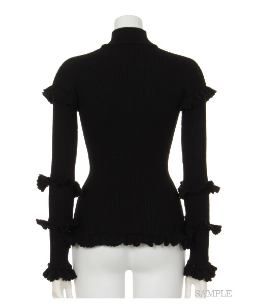 リルリリー♡チョーカーネックリブニット lilLilly（リルリリー）の「フリルチョーカーネックニット（）」 - WEAR