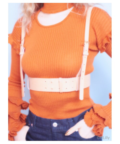 lilLilly（リルリリー）の「[LILICIOUS]レザーワイドハーネス（ファッション雑貨・レディース・BEIGE/BLACK・FREE）」の10枚目の写真