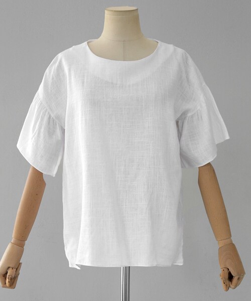 DHOLIC（ディーホリック）の「リネンブレンドギャザースリーブブラウス（シャツ/ブラウス・レディース・FREE）」の2枚目の写真