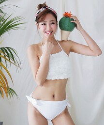 DHOLIC | バックレースアップローズディテールビキニ(水着)