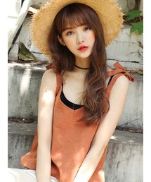 KORMARCH | Vネックリボンストラップポイントスリーブレス(ベスト)