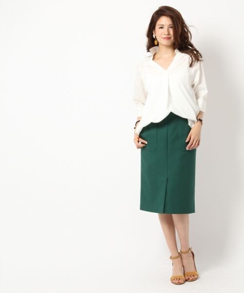 BABYLONE（バビロン）の「マエベンツタイト スカート（スカート・キャメル/グリーン/ネイビー）」の7枚目の写真