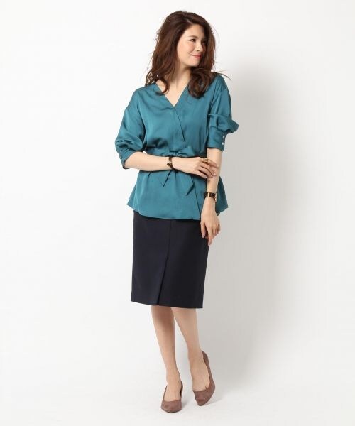 BABYLONE（バビロン）の「マエベンツタイト スカート（スカート・キャメル/グリーン/ネイビー）」の8枚目の写真