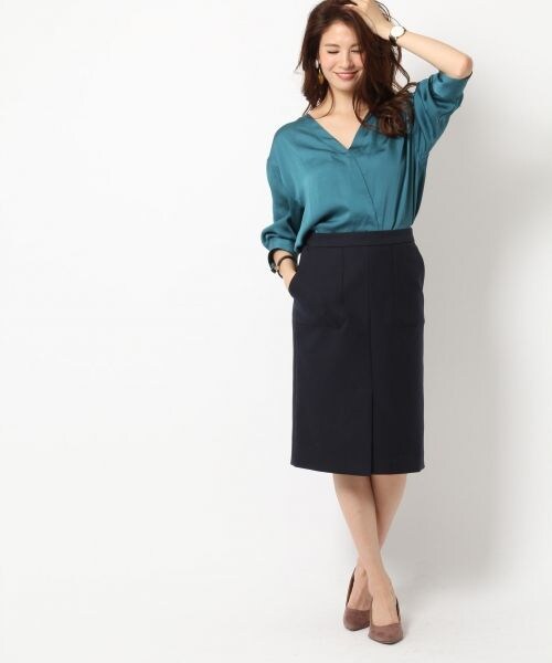 BABYLONE（バビロン）の「マエベンツタイト スカート（スカート・キャメル/グリーン/ネイビー）」の9枚目の写真