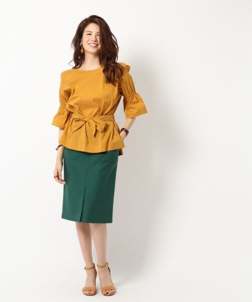 BABYLONE（バビロン）の「マエベンツタイト スカート（スカート・キャメル/グリーン/ネイビー）」の6枚目の写真