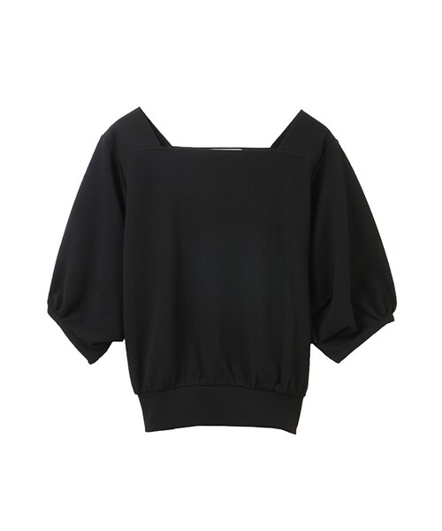 31 Sons de mode（トランテアン　ソン　ドゥ　モード）の「スクエアネックボリュームスリーブプルオーバー（トップス・レディース・グリーン/ブラック/オフホワイト・36）」の3枚目の写真