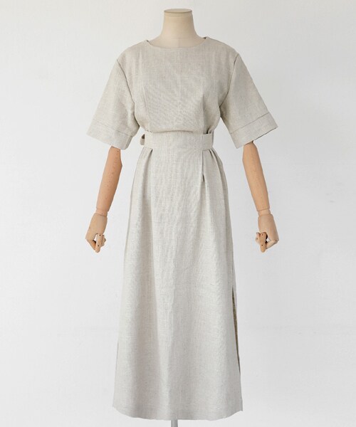 DHOLIC（ディーホリック）の「ウエストタイリネンロングワンピース（ワンピース・レディース・FREE）」の2枚目の写真