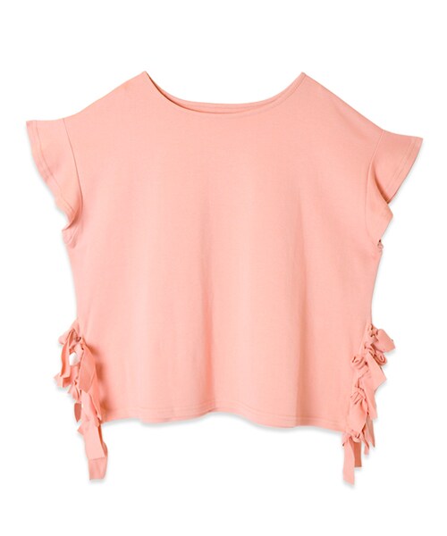 flower(フラワー)の「girlish ribbon T~ガーリッシュリボンティー(Tシャツ/カットソー・レディース・pink/white/blue・FREE)」の1枚目の写真