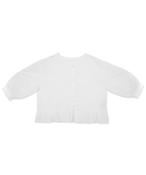 flower(フラワー)の「flower lace cardigan~フラワーレースカーディガン(カーディガン/ボレロ・レディース・white/blue・FREE)」の1枚目の写真