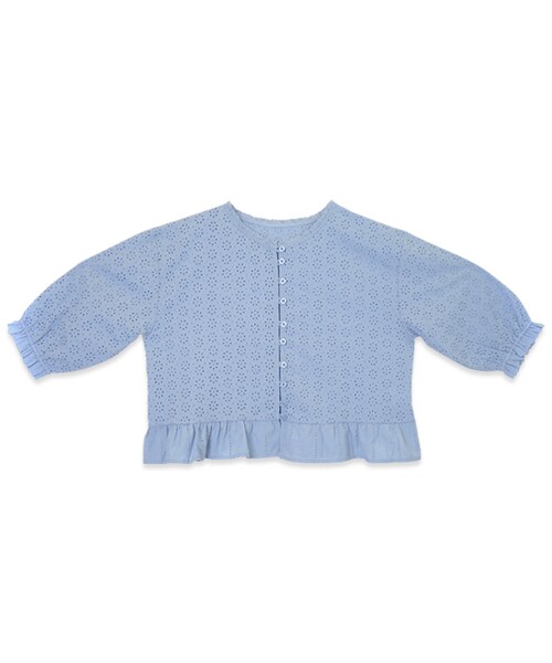 flower(フラワー)の「flower lace cardigan~フラワーレースカーディガン(カーディガン/ボレロ・レディース・white/blue・FREE)」の2枚目の写真