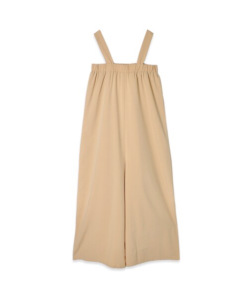 flower（フラワー）の「slow wide rompers～ｽﾛｳﾜｲﾄﾞﾛﾝﾊﾟｰｽ（つなぎ/オールインワン・レディース・white/beige・FREE）」の2枚目の写真