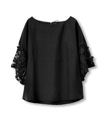 flower | honey bee sleeve top～ﾊﾆｰﾋﾞｰｽﾘｰﾌﾞﾄｯﾌﾟ(Tシャツ/カットソー)
