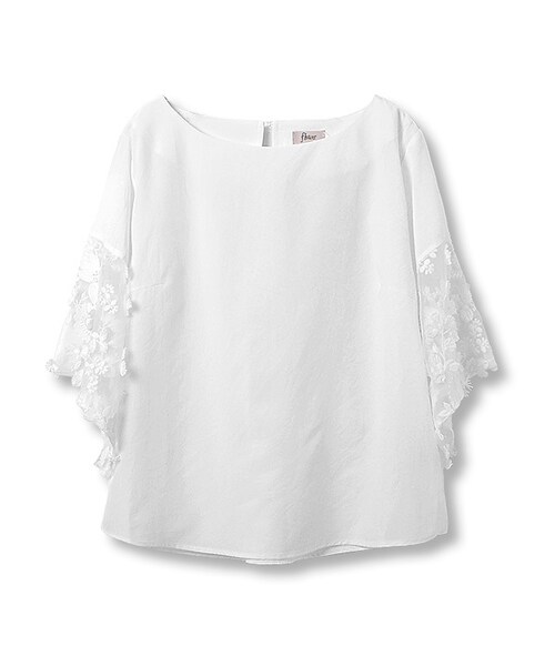 flower（フラワー）の「honey bee sleeve top～ﾊﾆｰﾋﾞｰｽﾘｰﾌﾞﾄｯﾌﾟ（Tシャツ/カットソー・レディース・black/white/brown/ash gray・FREE）」の2枚目の写真