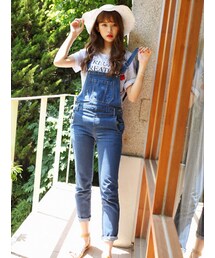 KORMARCH | スキニパンツラインオーバーオール(デニムパンツ)