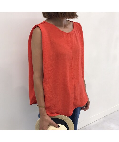 copine(コピン)の「アシンメトリーヘムノースリーブブラウス(4color)【クリックポスト対象商品】(Tシャツ/カットソー・レディース・その他)」の2枚目の写真