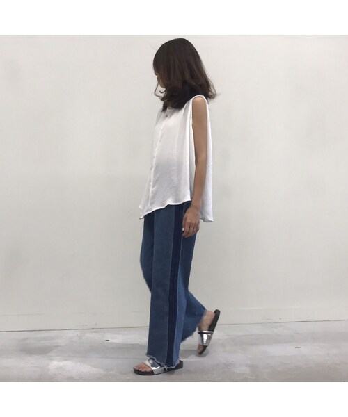 copine(コピン)の「アシンメトリーヘムノースリーブブラウス(4color)【クリックポスト対象商品】(Tシャツ/カットソー・レディース・その他)」の8枚目の写真