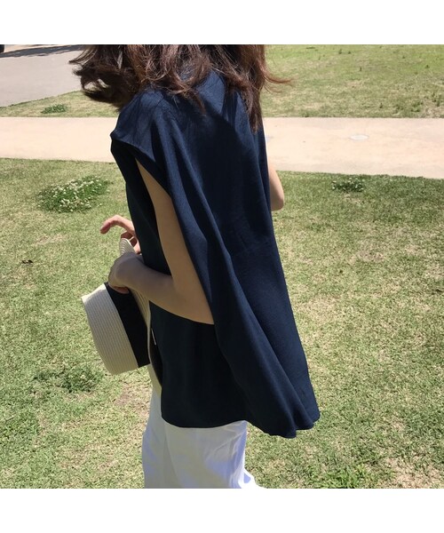 copine(コピン)の「アシンメトリーヘムノースリーブブラウス(4color)【クリックポスト対象商品】(Tシャツ/カットソー・レディース・その他)」の15枚目の写真