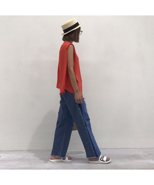 copine(コピン)の「アシンメトリーヘムノースリーブブラウス(4color)【クリックポスト対象商品】(Tシャツ/カットソー・レディース・その他)」の6枚目の写真